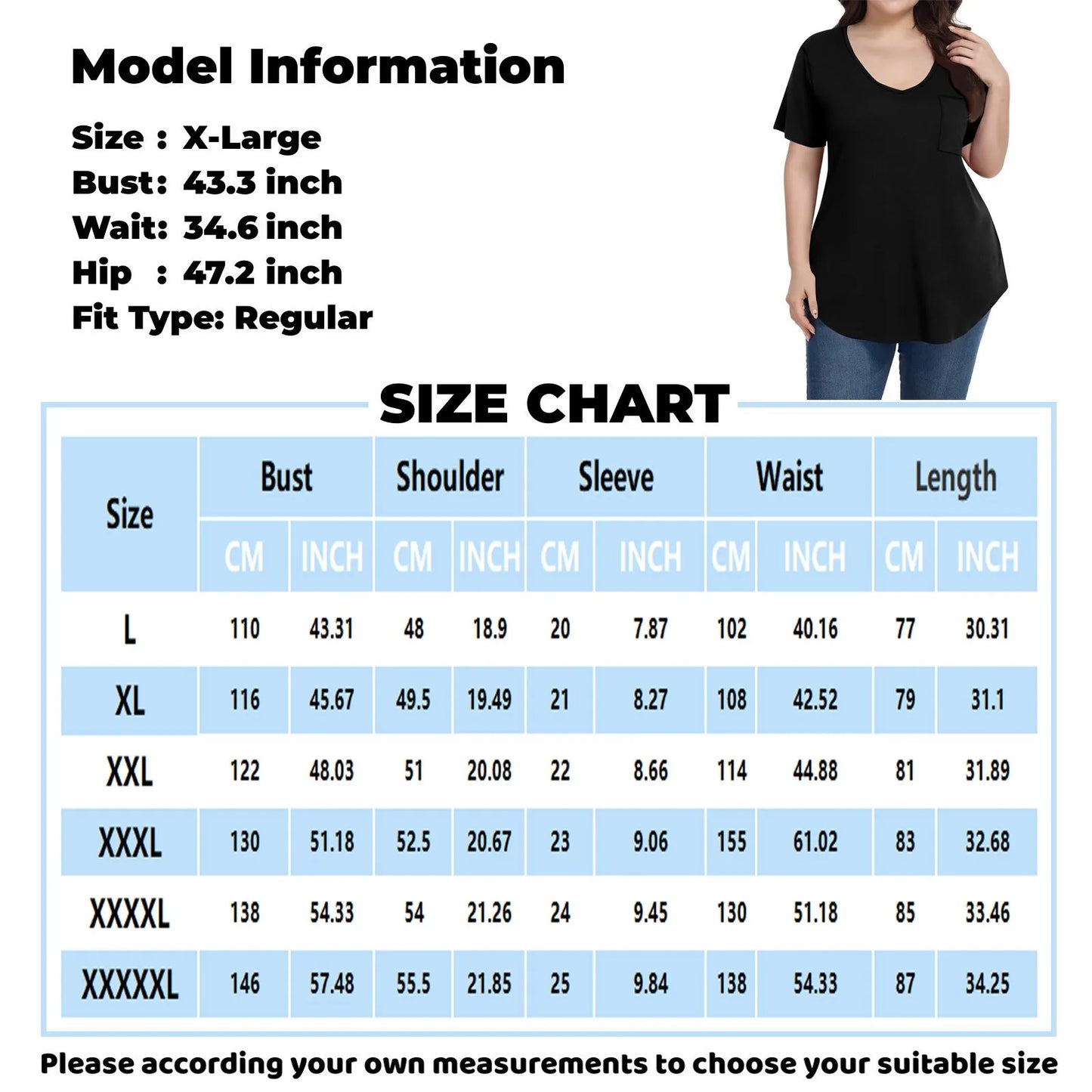 Plus Size Casual striped T-shirt For Women V neck short sleeves Loose Tops With Pocket Summer Daily Casual Plus Size Women's Top