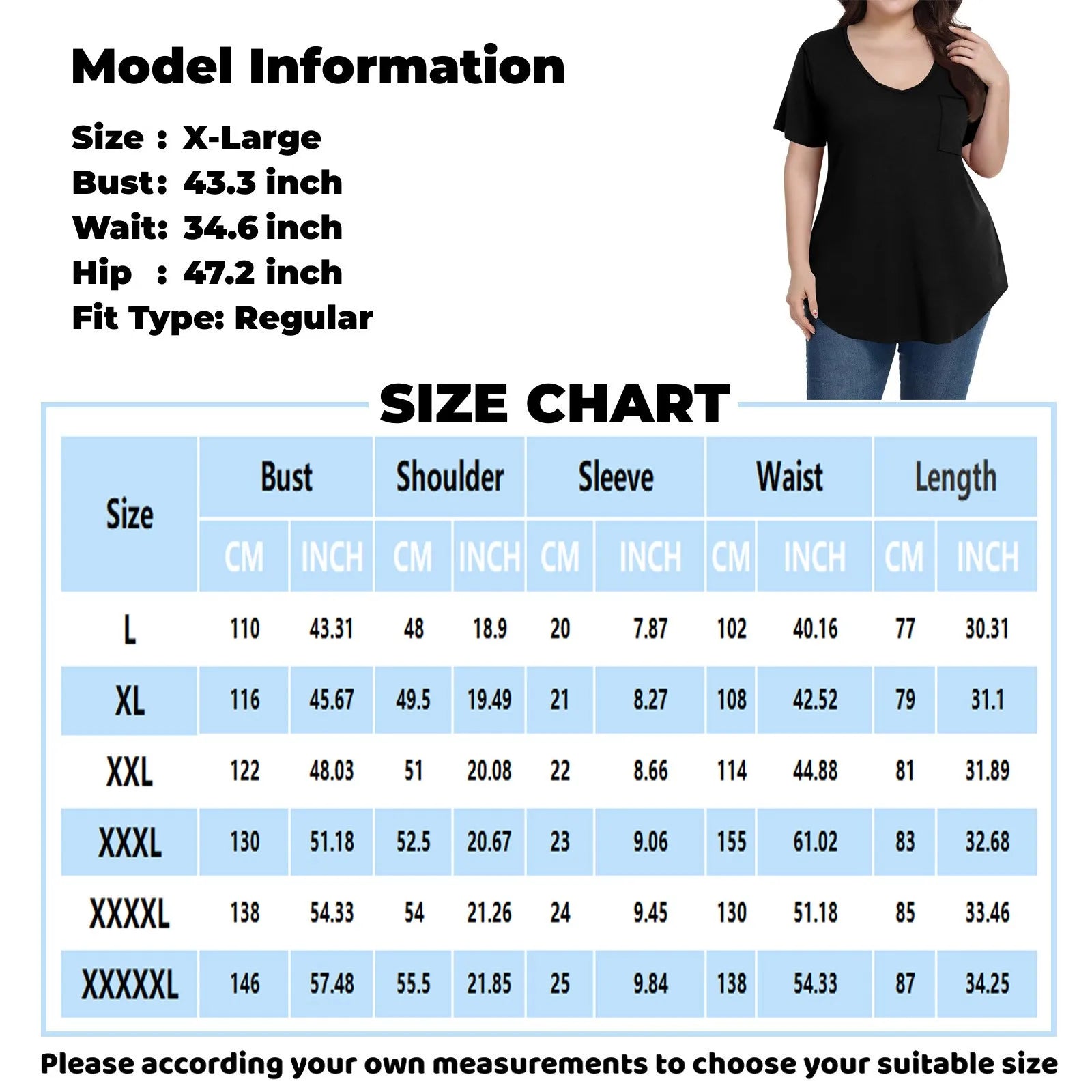 Plus Size Casual striped T-shirt For Women V neck short sleeves Loose Tops With Pocket Summer Daily Casual Plus Size Women's Top