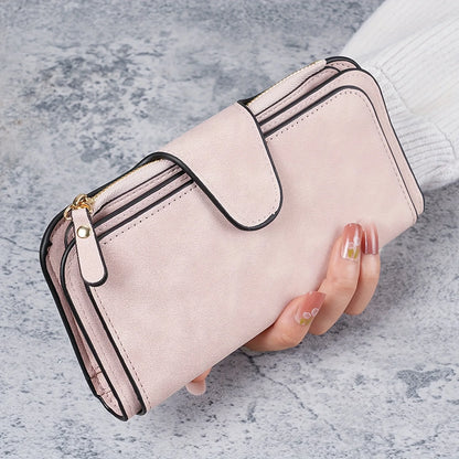 1pc Personalized Photo Custom Women's Long Wallet Custom Picture Coin Purse with Zipper Multi-Card Slot Multifunction Card Hold Pink