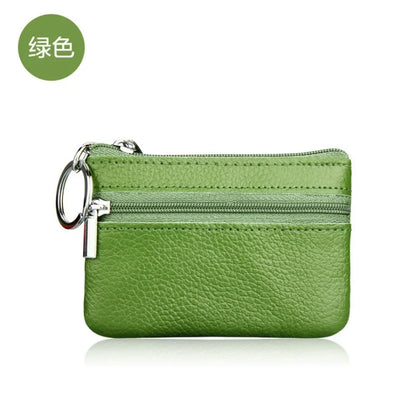 PU Leather Coin Purses Women Small Change Money Bags Pocket Wallets Key Holder Case Mini Functional Pouch Zipper Card Wallet Green
