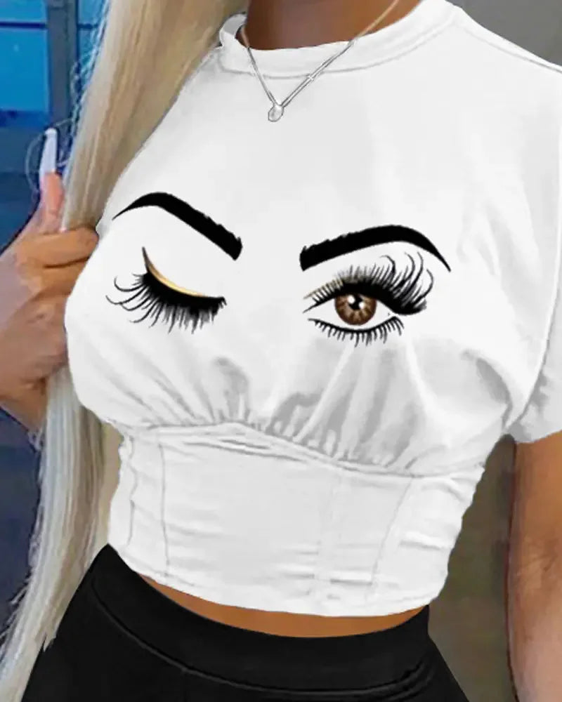 Casual O-neck Short Sleeve T-shirt Shorts Set Office Lady Summer Letter Print Tops Solid Shorts Two Piece Set Women Outfit 2024 WHITE