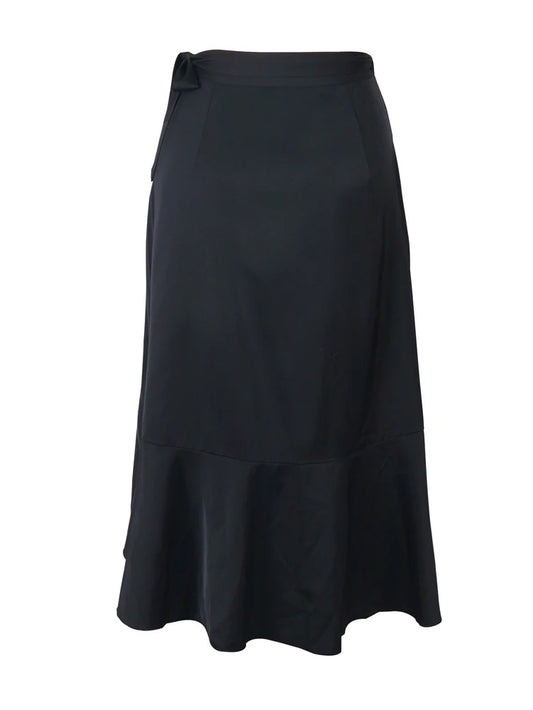 Plus Size 2025 New Women's Irregular Layered Solid Colour Half-body Skirt Polyester Versatile Elastic Waist Temperament Elegant