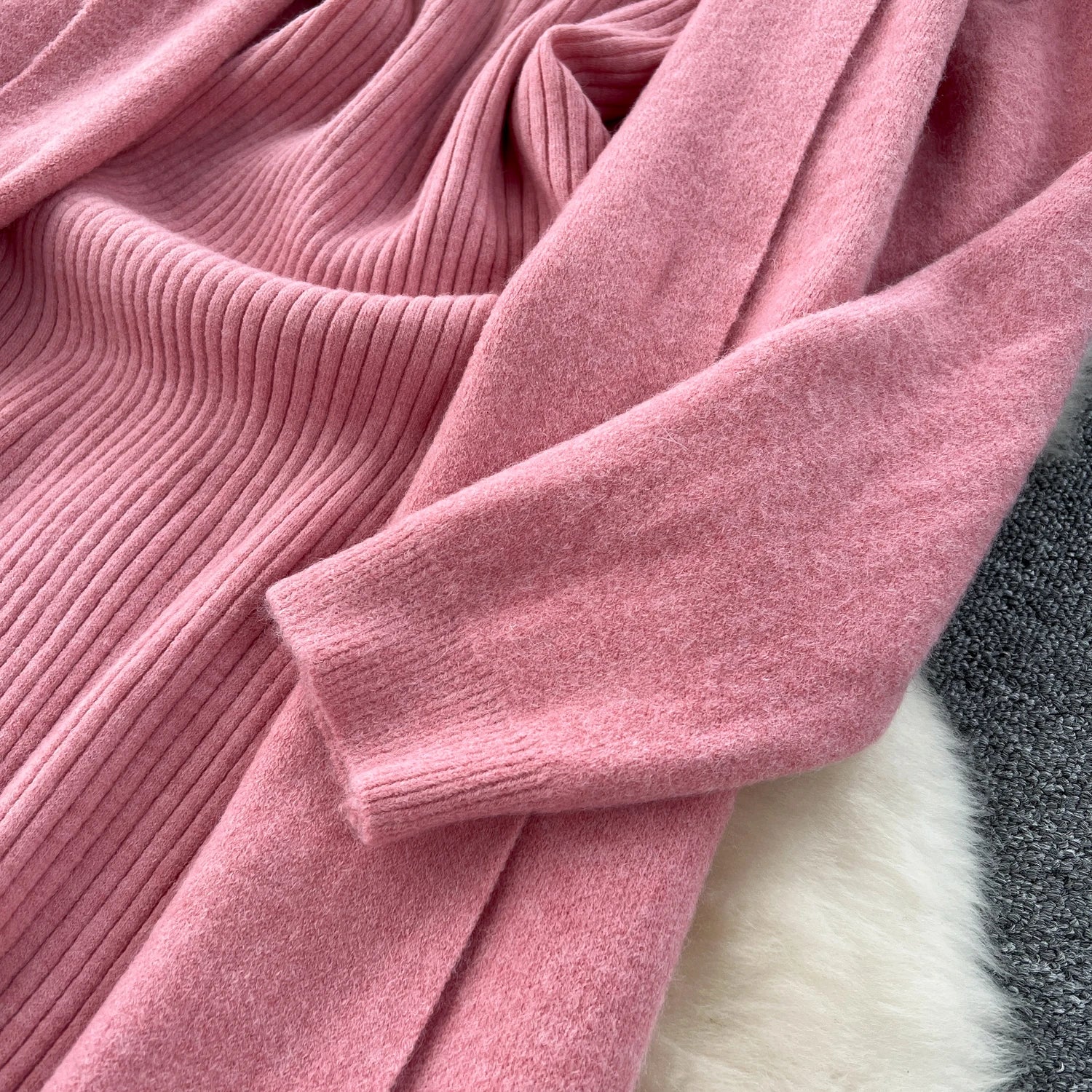 SINGREINY Autumn Knitted Two Pieces Sets Ladies Loose Knitting Cardigan+Spaghetti Strap Bodycon Dress Basic Solid Winter Suits Badiee Stylez