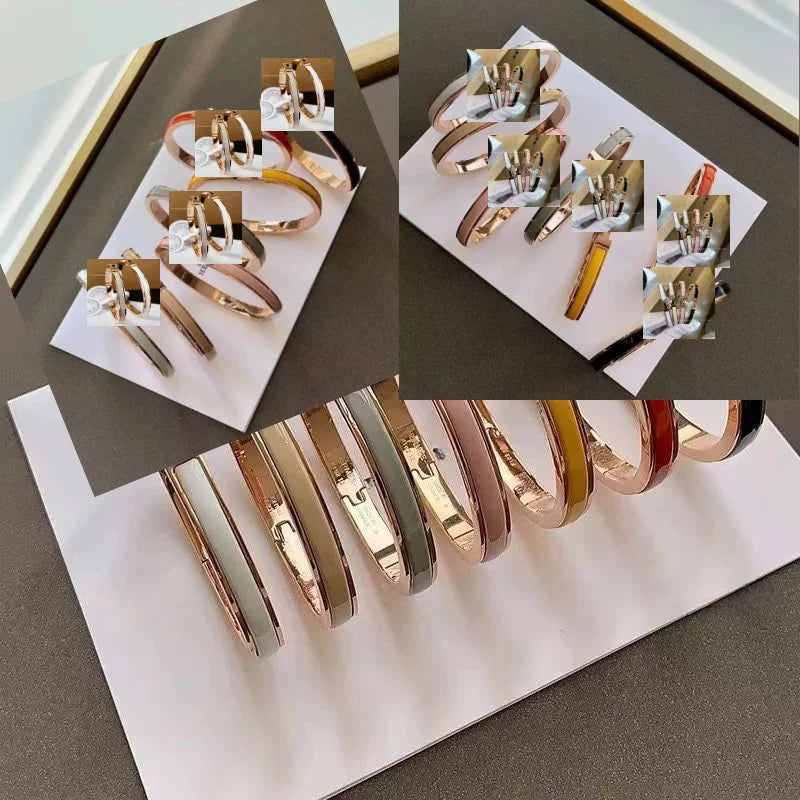 Luxury Fashion Stainless Steel Enamel Bracelet, Fashionable, Women's Festival Luxury, Colorful Jewelry Access 2025 Fashion