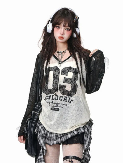Retro Harajuku Gothic Style Leather Splicing Short Skirt for Women Y2K Lace Hem Mini Pleated Skirt Autumn Street Cool Girl