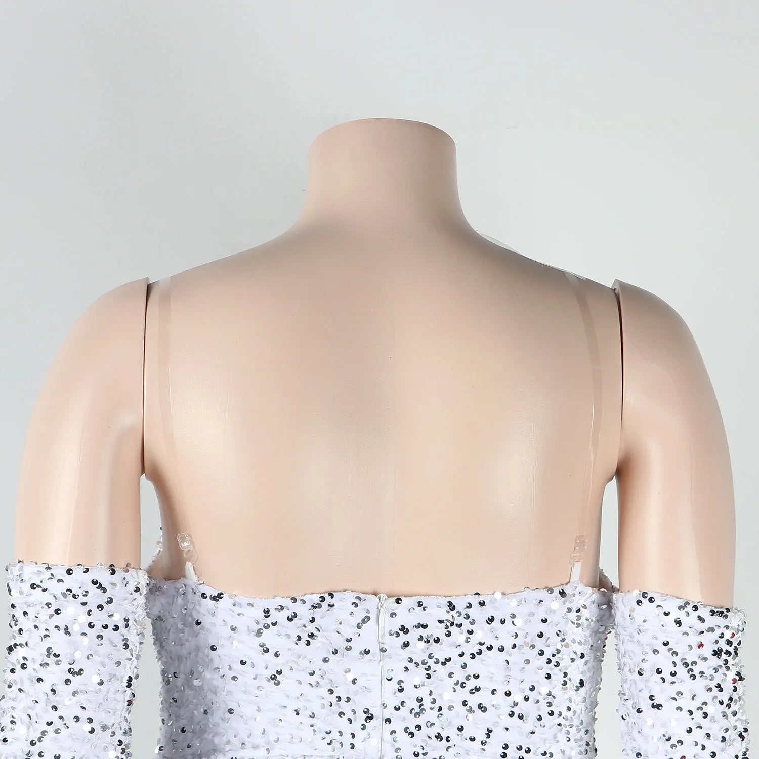 Women's Elegant Sequined Feather Slim Patchwork Bodysuits Spring Summer New Sexy Bodysuits Women Long Sleeve Backless Bodysuits