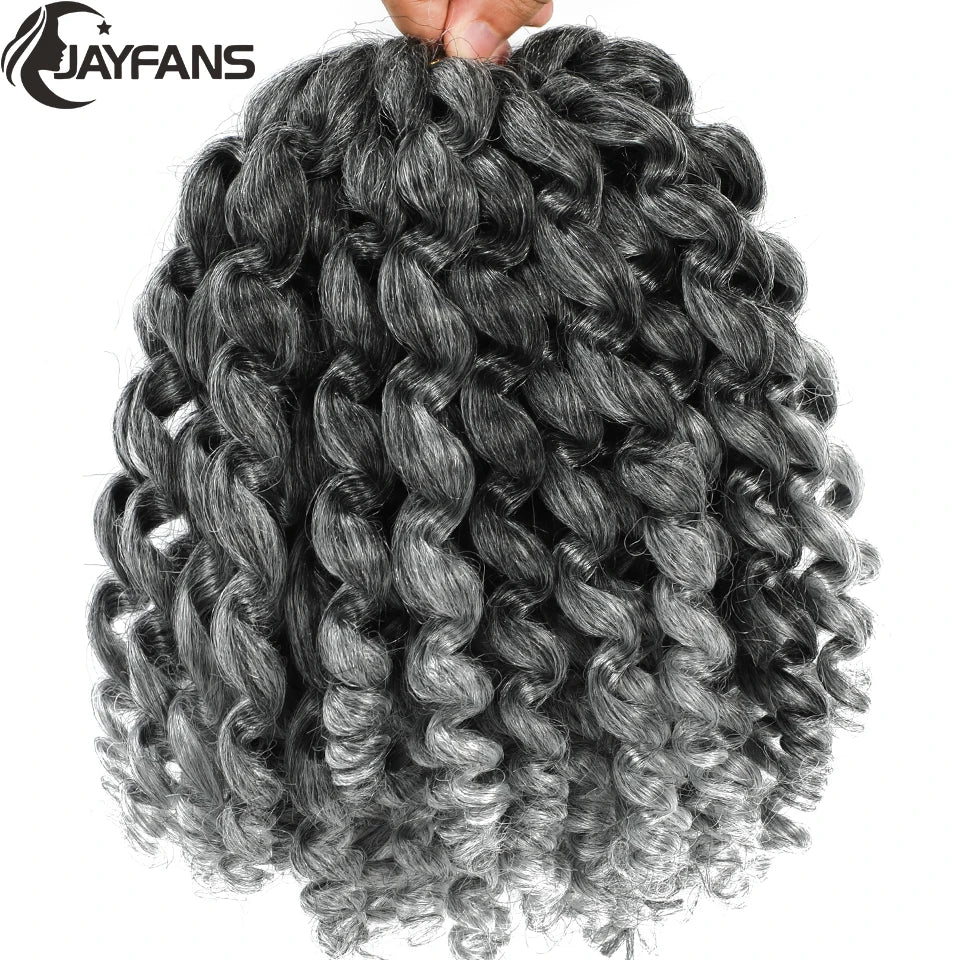 1- 5 Packs 8 inch Jumpy Wand Curl Jamaican Bounce Crochet Hair Natural Black Wand Curls Crochet Hair Short Curly Crochet Braids Badiee Stylez