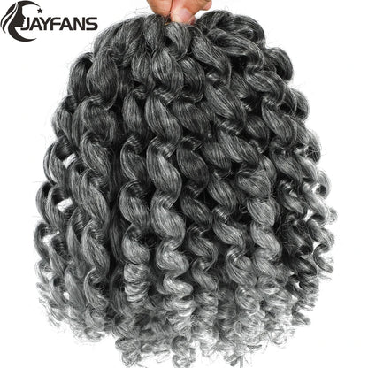 1- 5 Packs 8 inch Jumpy Wand Curl Jamaican Bounce Crochet Hair Natural Black Wand Curls Crochet Hair Short Curly Crochet Braids Badiee Stylez