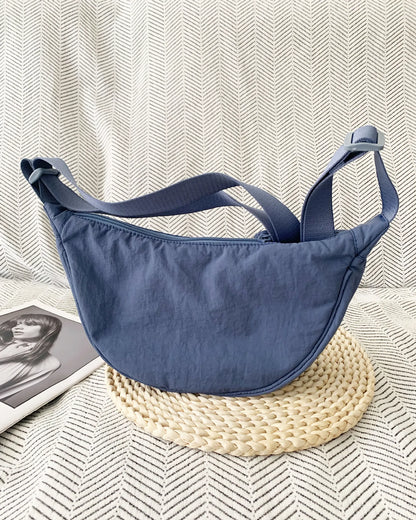 Casual Nylon Hobos Shoulder Bags for Women Lightweight Portable Ladies Crossbody Bag Simple Solid Color Female Handbags Purse