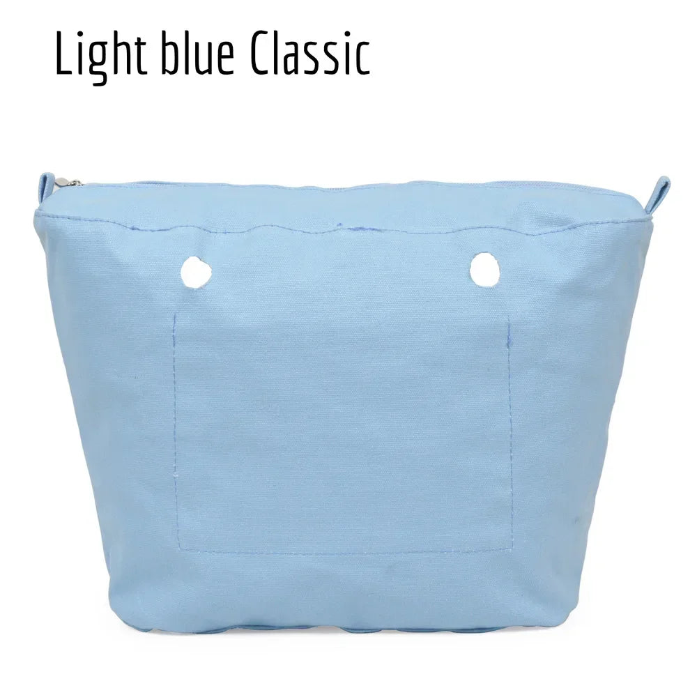TANQU New Waterproof Inner Bag Organizer Insert Zipper Pocket for Classic Mini Obag Canvas Material for O Bag Light blue classic CHINA