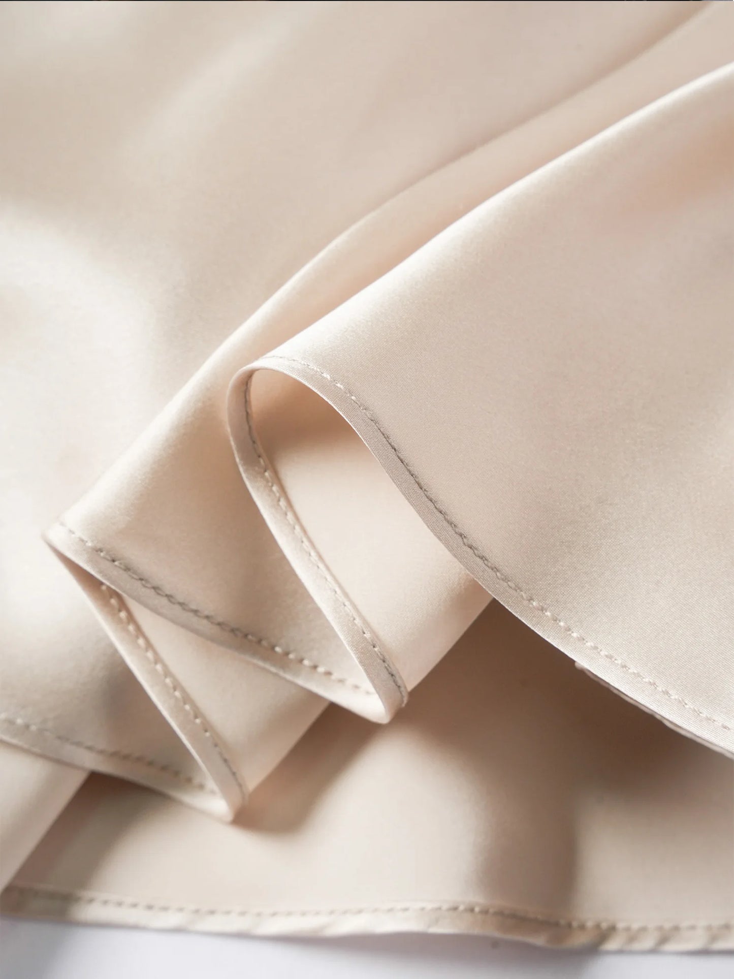 Small Heavyweight 21MM 100% Natural Mulberry Silk Plain Satin French V-neck Diagonal Cut Women's Sexy Solid Suspender Dress Badiee Stylez