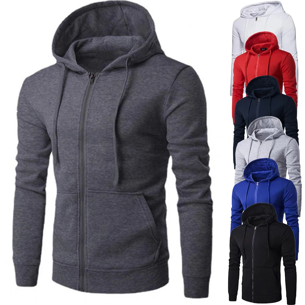 Autumn Men Sweatshirts Long Sleeve Jacket Hoodie Zipper Closure Jacket Male Hoodies Sweatshirt Slim Fit Male Clothing Badiee Stylez