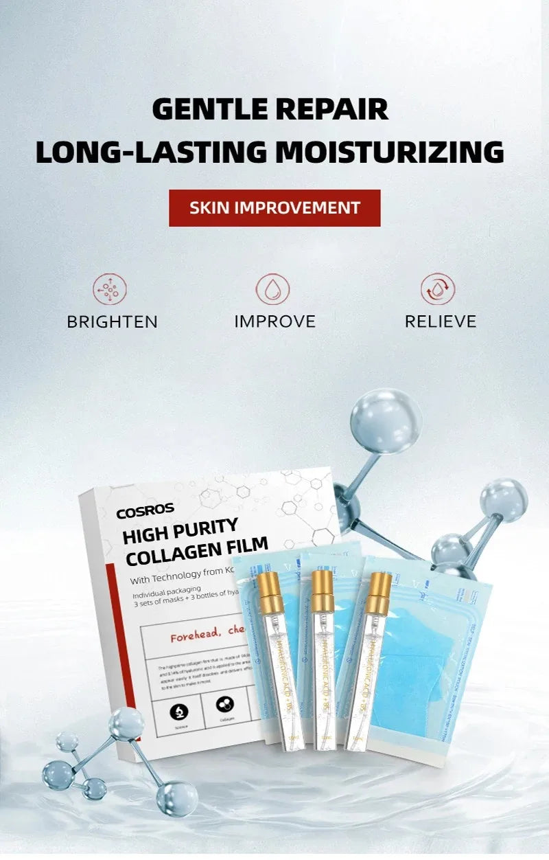 Soluble Collagen Anti-Aging Mask Essence Set Face Filler Collagen Protein Mask Remove Wrinkles Firming Serum Skin Care Set