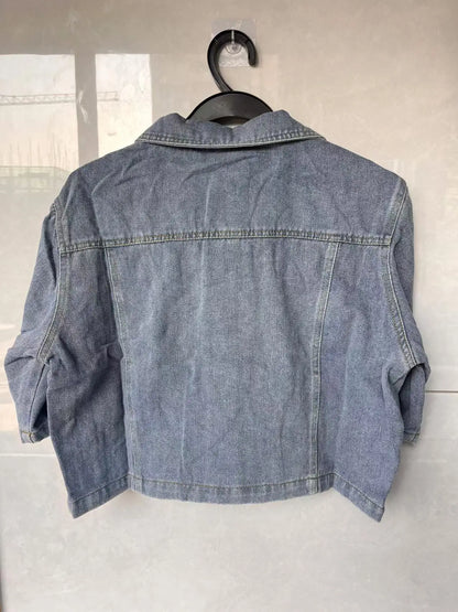 Summer New Joker Casual Short-sleeved Denim Jacket 2025 Women Short Blouse Shawl Waistcoat Female Jaqueta Jeans Feminina