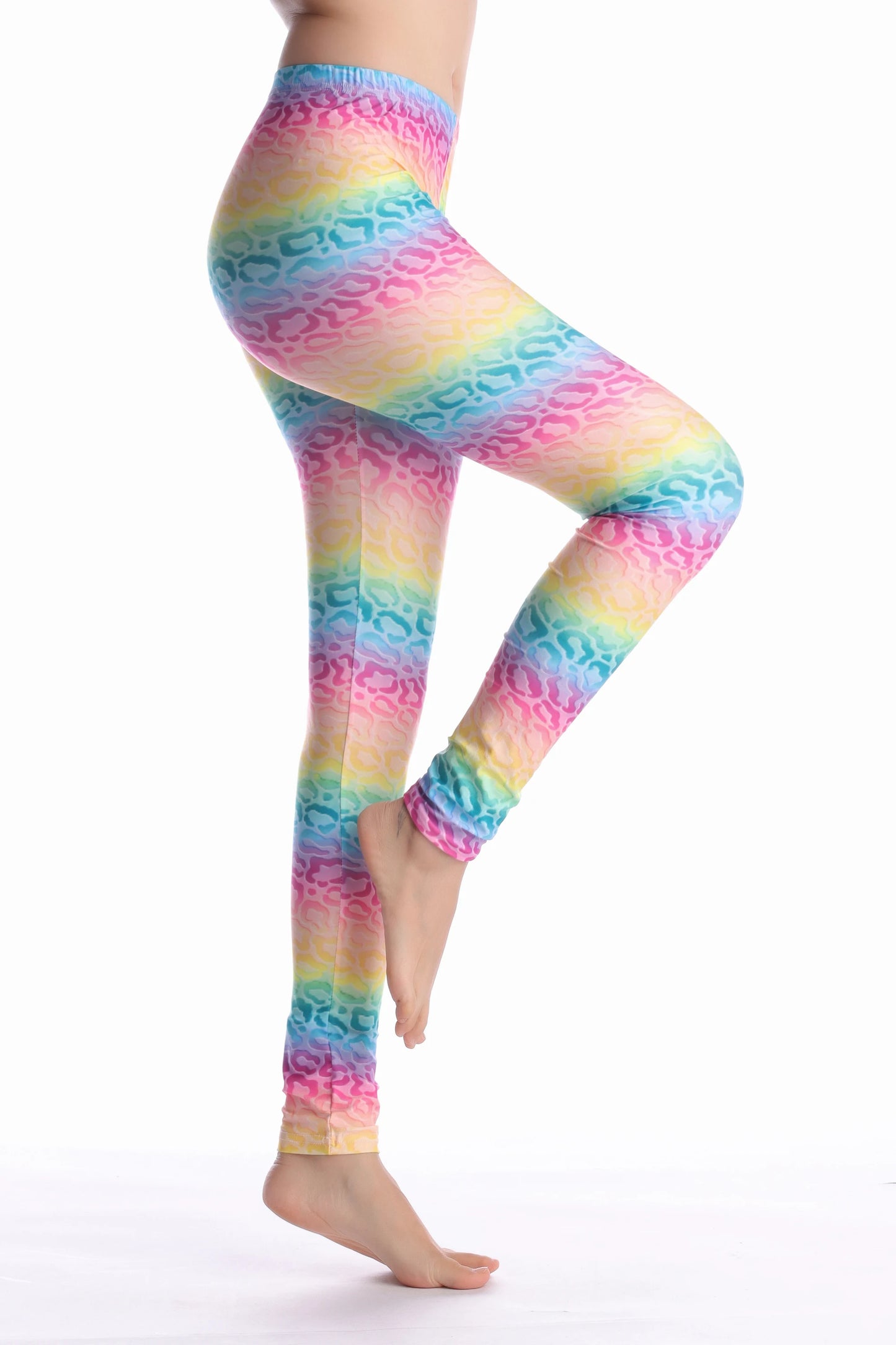 Women Leggings High Waist Cartoon Comic Beauty Print Trousers Soft Female Casual Elastic Pant