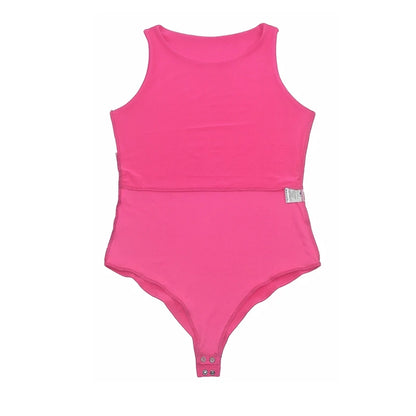 Woman Clothing Bodysuits Sleeveless Slim Fitness Double Layer Cloth Knitted Jumpsuits Sex Leggings Playsuits 2024 Y2K Qtraf2407