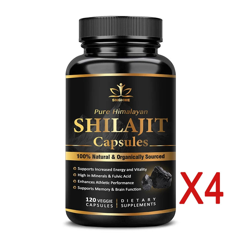 Himalaya Shilajit Capsule Original High in Trace Minerals& Fulvic Acid for Energy,Muscle Strength&Immunity, Endurance for Adult 4-120 Pills