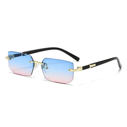 Rimless Sunglasses Rectangle Fashion Popular Women Men Shades Small Square Sun Glasses For Female male Summer Traveling Oculos 11
