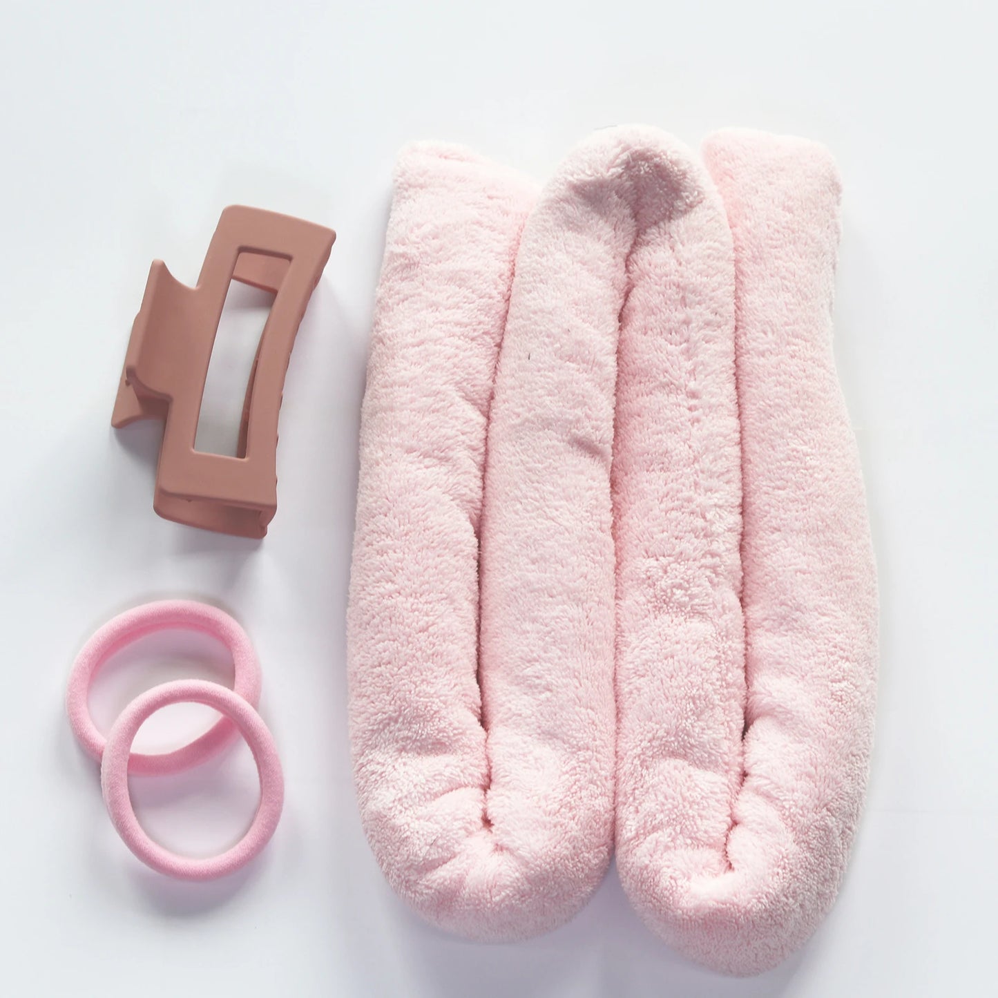 Create Professional Looking Curls Instantly with Heatless Curling Rod Headband No Heat Soft Overnight Hair Curlers pink set 2