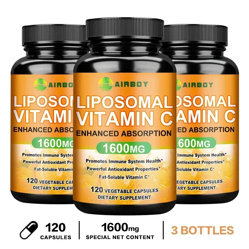 Liposomal Vitamin C - Immune Support, Promotes Collagen Production, Promote Fat dissolving, Antioxidant 120 Capsule-3bottles