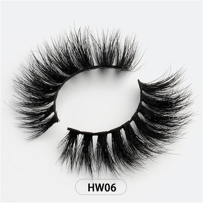 Dropshipping 15-18mm 3D Resuable Dramatic Wispy Mink Fake Eyelashes Makeup Strip False Lashes With Free Eyelash Packaging Boxes HW06 MIX