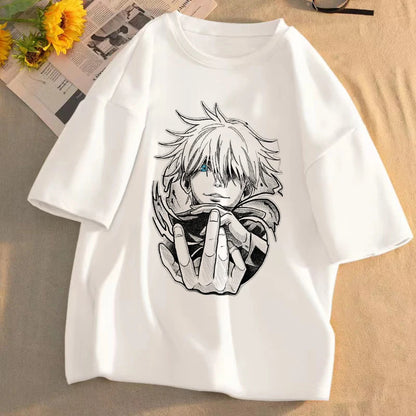 Jujutsu Kaisen Anime T-shirt Unisex Pattern T-shirt Summer Short-sleeved Casual Cute Cartoon Tops Gojo Sato Tadayoshi Streetwear
