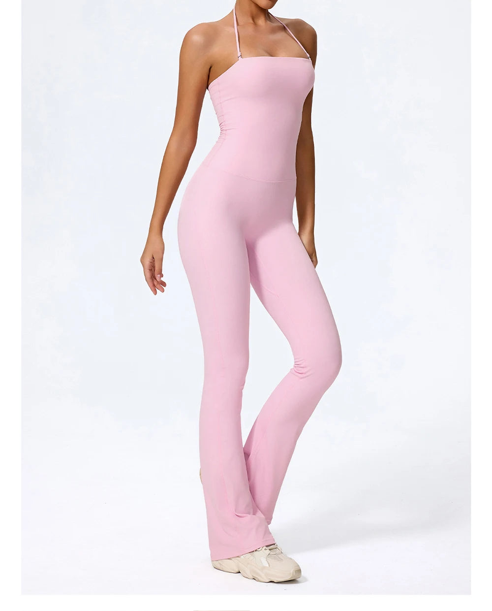 Fashionable Peach-Shaped Hip-Lifting And Neck-Hanging Yoga Jumpsuit For Women Casual And Slightly Flared Fitness Yoga Wear Badiee Stylez