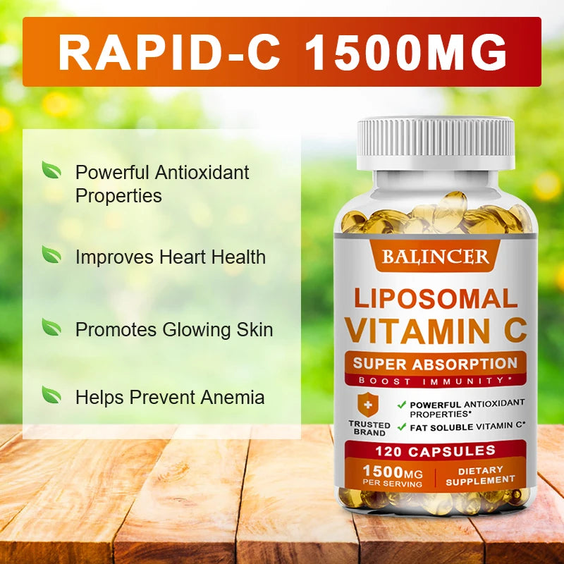 Liposomal Vitamin C - Highly Absorbable, Fat Soluble Vitamin C, Immune Support, Skin Health, Powerful Antioxidant