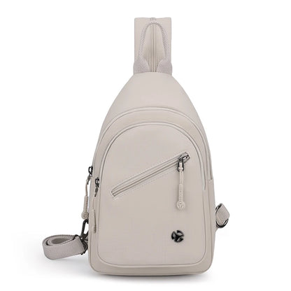 Waterproof Nylon Women Chest Shoulder Bags for Female Crossbody Sac Ladies Crossbody Bags Lightweight Girls Messenger Travel Bag Naiyou White