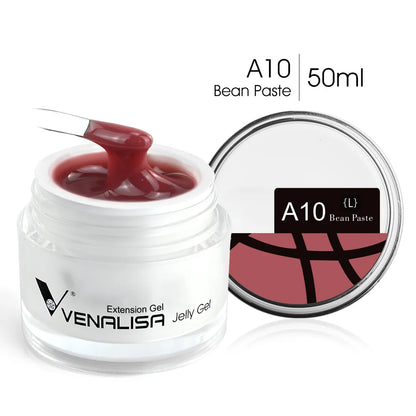 50ml Venalisa Soak off Thick Jelly Gel UV Construction Gel Builder Extend 24 Color Camouflage Milky White Nail Art Hard Nail Gel A10L