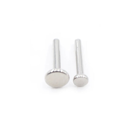 Alisouy 1PC G23 Titanium Internally Threaded Labret Shaft Lip Replacement Flat Bar Ear Tragus Stud Earring Body Piercing Jewelry