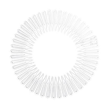 Rhinestone Plastic Full Circle Stretch Diamond Flexible Comb Women Girl Flexible Plastic Circle Teeth Hair Accessories Wholesale white