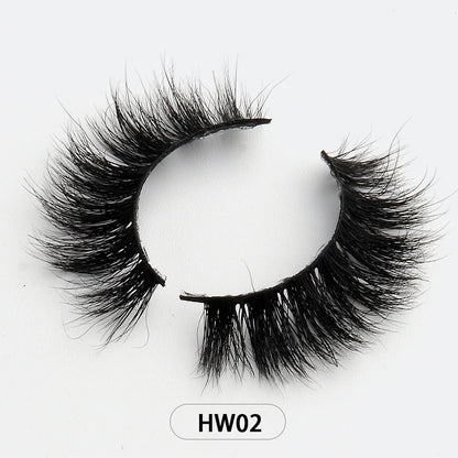 Dropshipping 15-18mm 3D Resuable Dramatic Wispy Mink Fake Eyelashes Makeup Strip False Lashes With Free Eyelash Packaging Boxes HW02 MIX