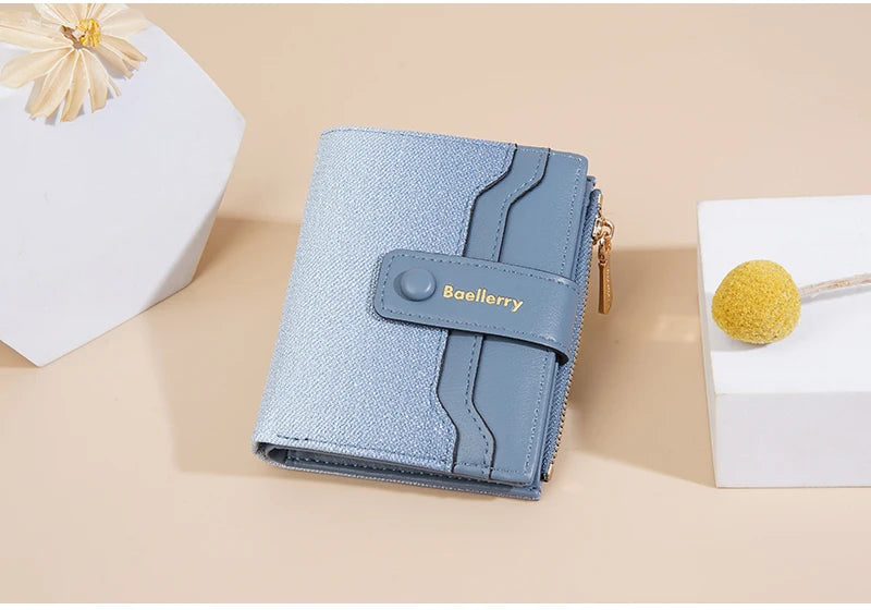 Baellerry High Quality Women Wallets New Simple Short Card Holde Brand Female Purse Photo Holder Coin Pocket Zipper Women Wallet
