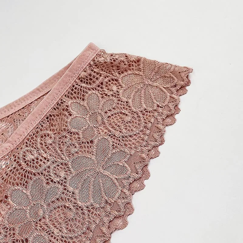 5 PCS/Set Mesh Briefs M-2XL Lace Panties Sexy Transparent Underwear Low Rise Panties Girls Intimates Lingeri Badiee Stylez