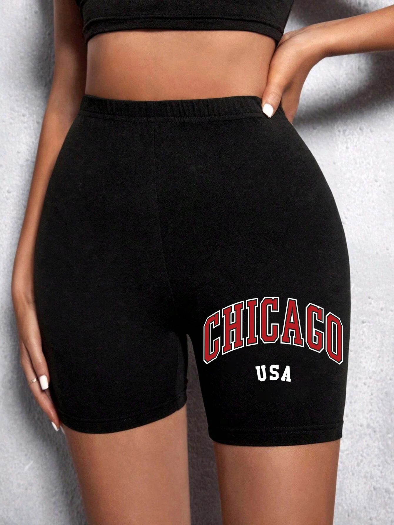 Fashion Womans Leggings Short Chicago Basketball Usa Letter Print Sports Shorts Soft Comfortable High Elastic Female Streetwear