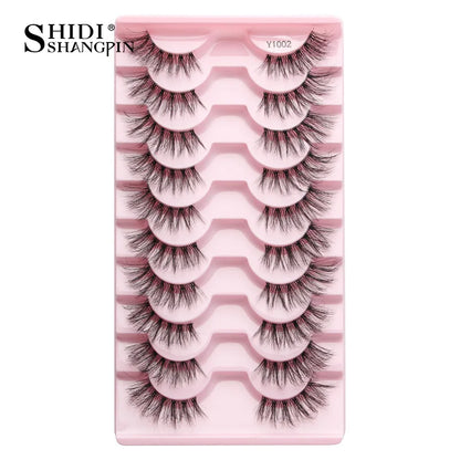 Half Fake Eyelashes 5/10 Half Lashes Soft Natural Cat Eye Lashes Makeup Tool Extension Fluffy Faux Cils maquiagem Half Lashes 10pairs-Y1002