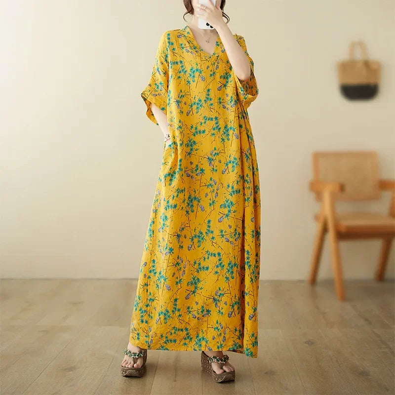 Summer Dress for Women Clothing Long Dress Fashion Clothes Cotton Vintage Harajuku Elegant Streetwear Maxi Beach Dresses D One Size