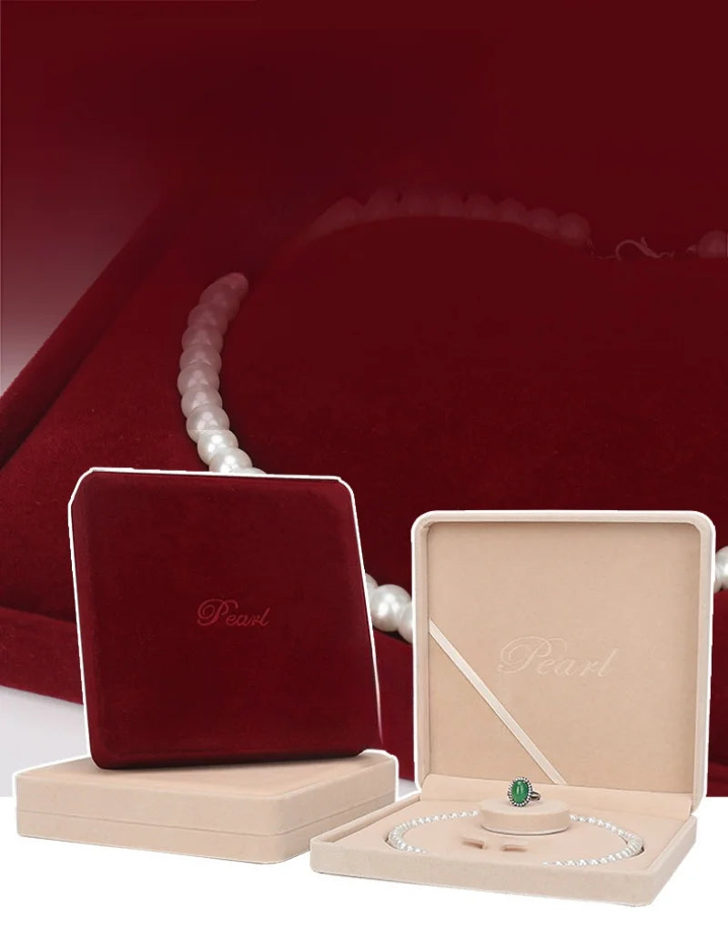 Velvet Pearl Necklace Gift Display Jewelry Set Box Wedding Ring Earring Bracelet Jewellery Packaging Storage Organizer Wholesale