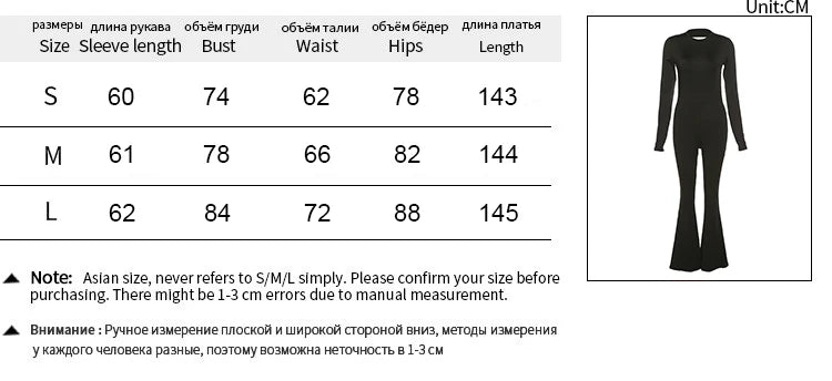 Sexy Women's Jumpsuits Autumn Black Backless Long Sleeve Bodycon Rompers Fashion Streetwear Flare Pants Casual Slim Jumpsuits Badiee Stylez