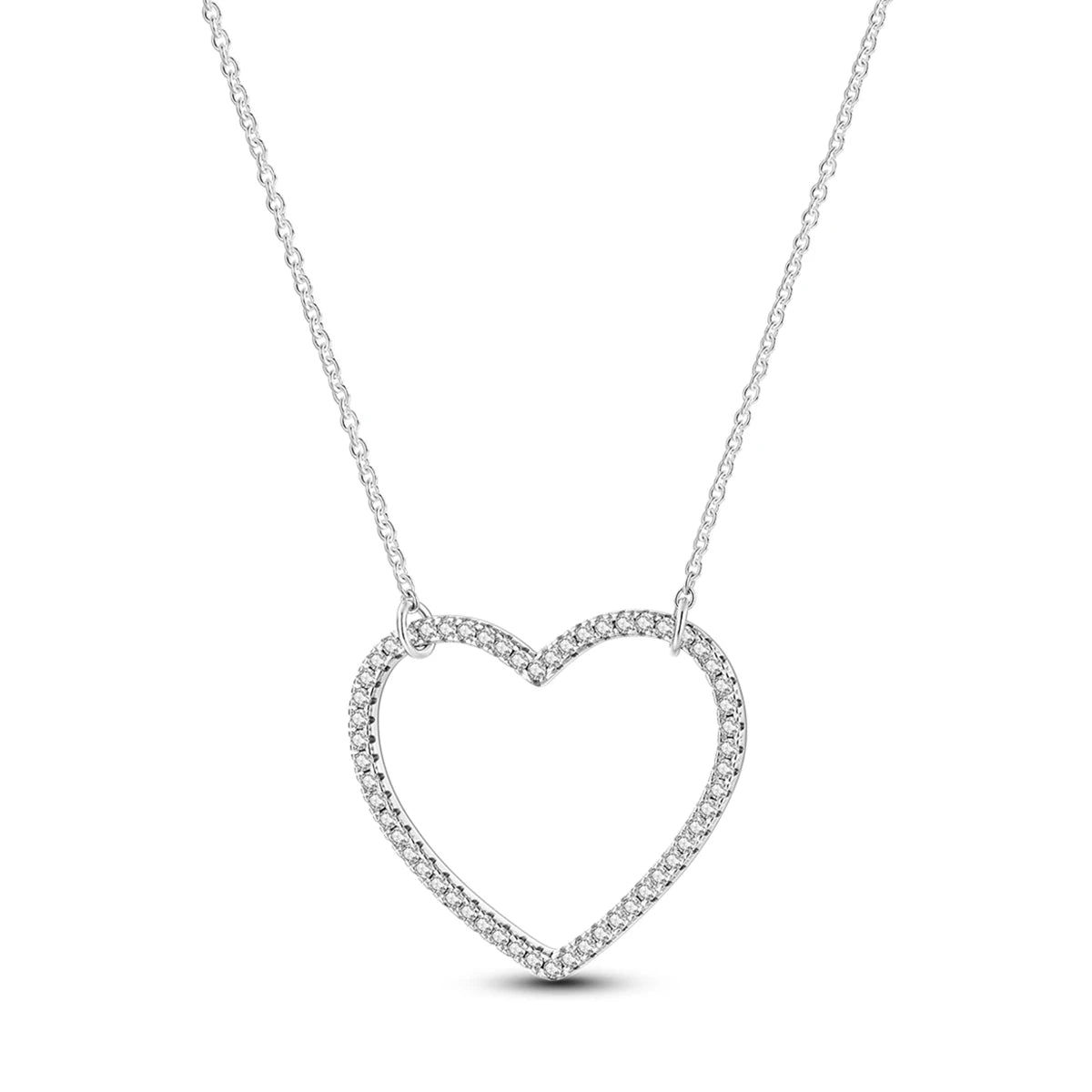 Original 925 Sterling Silver Necklace For Women Class Style Heart Shape Romantic Style High Quality Women Necklace Jewelry Gift KTN020
