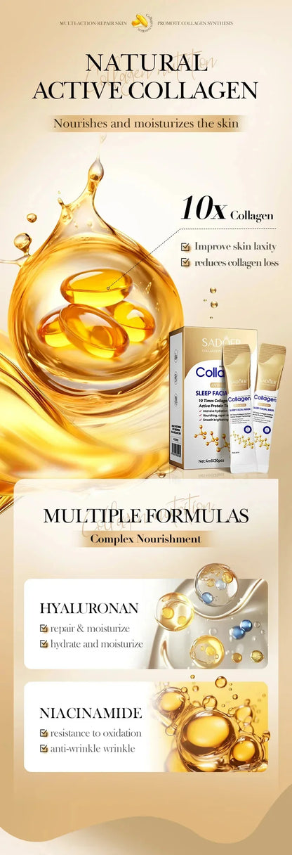 Collagen Sleeping Facial Masks Face skincare Moisturizing Brightening Firming Hydrating Face Mask Facial Skin Care 3/10/20/30pcs