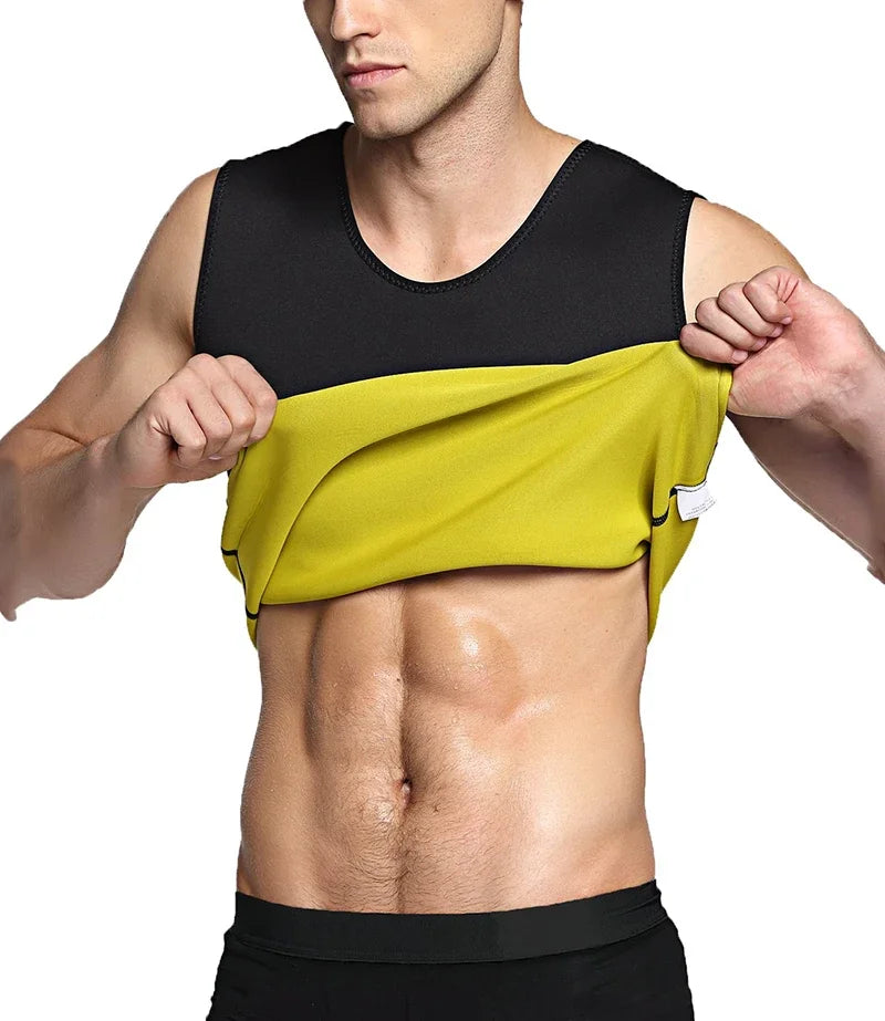 Men Training T-shirts Sauna Effect Sports Vest Exercise Tops Fitness Clothes Slimming Weight Loss Sportswear Workout Activewear