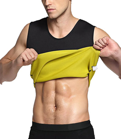 Men Training T-shirts Sauna Effect Sports Vest Exercise Tops Fitness Clothes Slimming Weight Loss Sportswear Workout Activewear