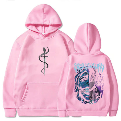 Solo Leveling Statue of God Hoodie Sung Jinwoo Hoodie Anime Graphic Tees Anime Sweatshirts Women Men Gift Streetwear Pink