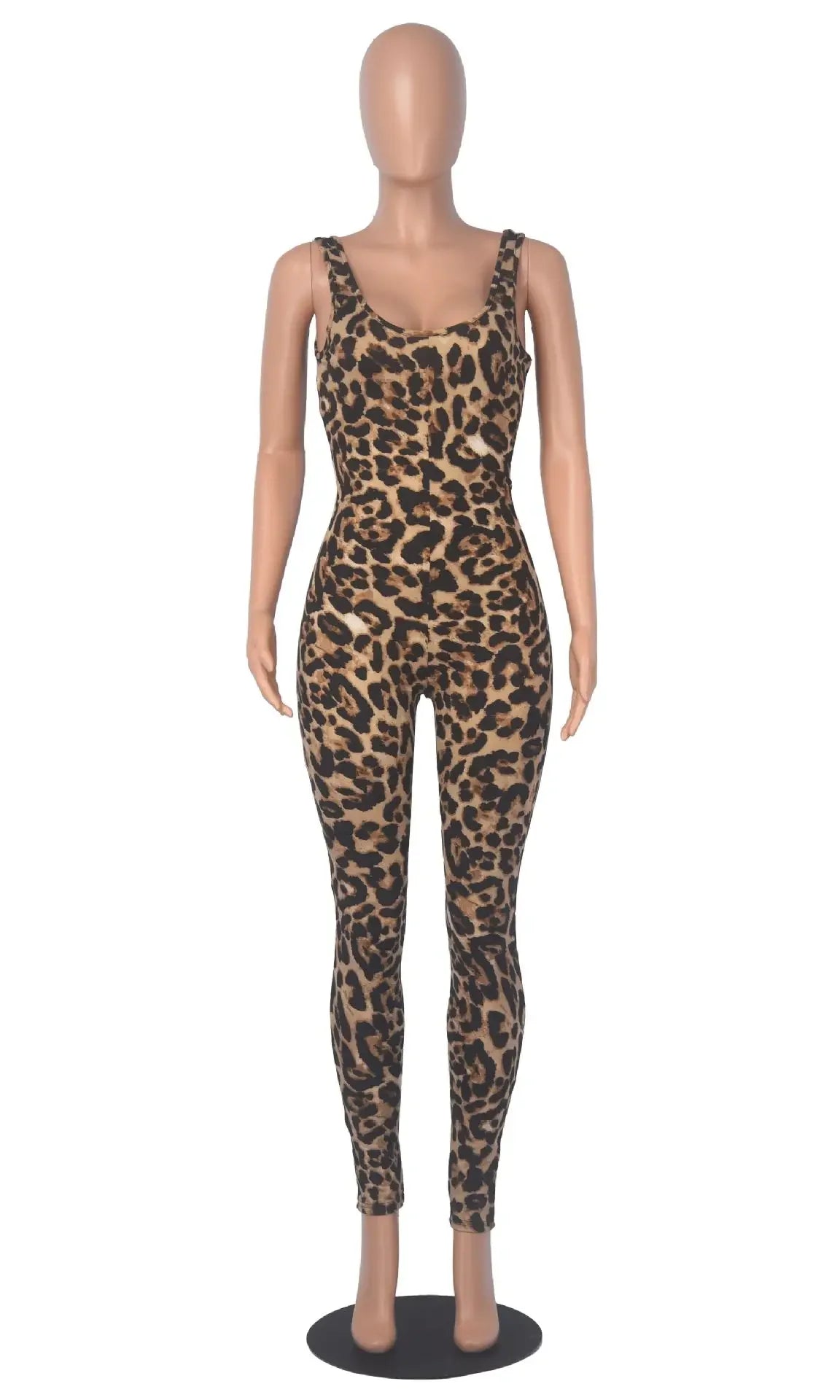 New Serpentine Leopard Print Y2k One Pieces Sleeveless Jumpsuit Fashion Clothes For Women Sexy Night Club Outfits Badiee Stylez