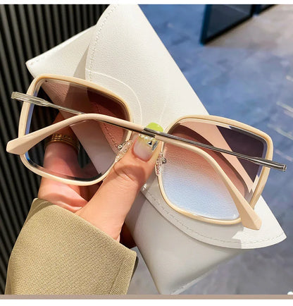 Fashion Square Sunglasses Women New Retro Decoration Glasses Men Leopard Blue Sun Glasses Gradient Shades UV400 Eyewear