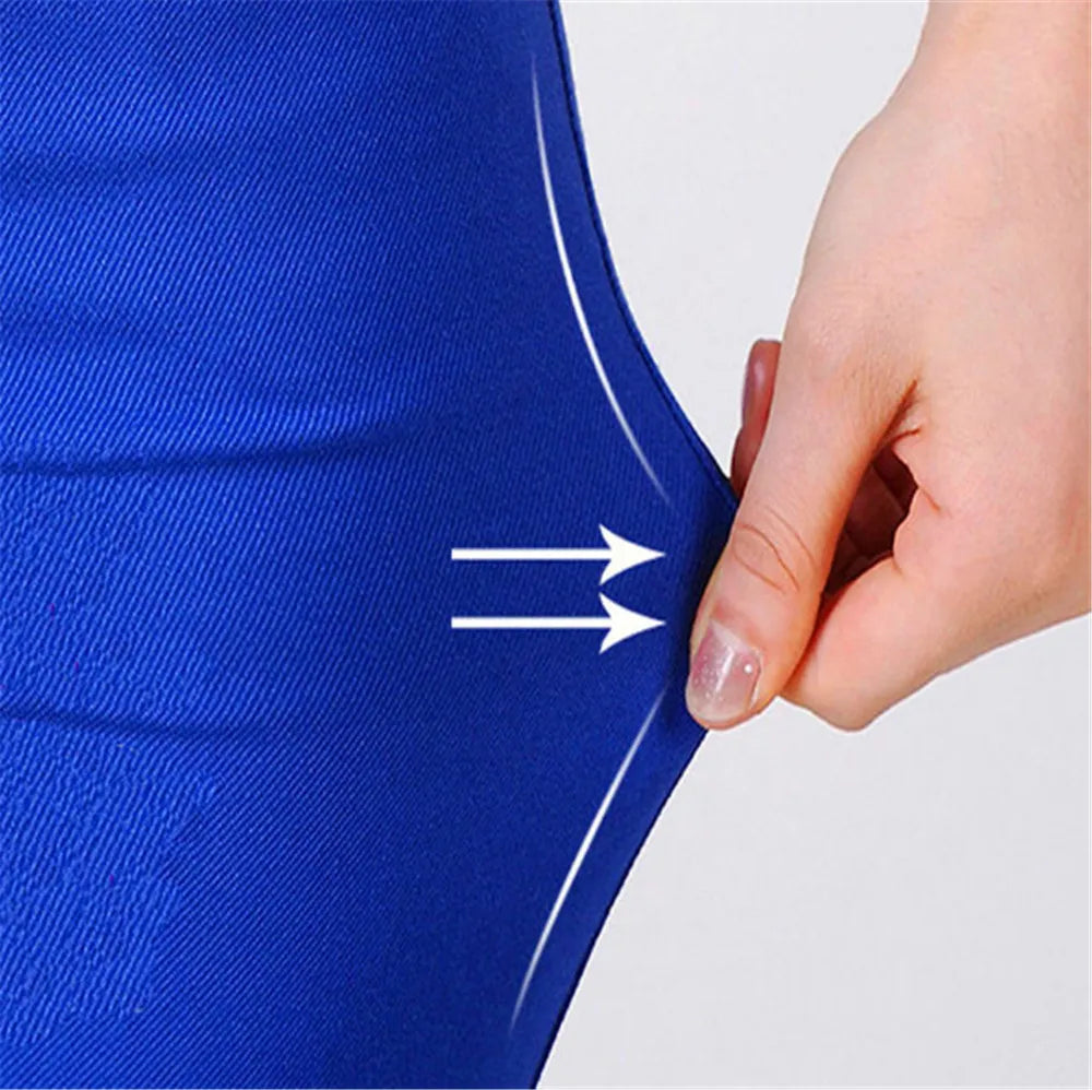 Women Color Capris Pants Stretchy Comfy Skinny Cropped Jeans Pants Button Front Casual Breathable