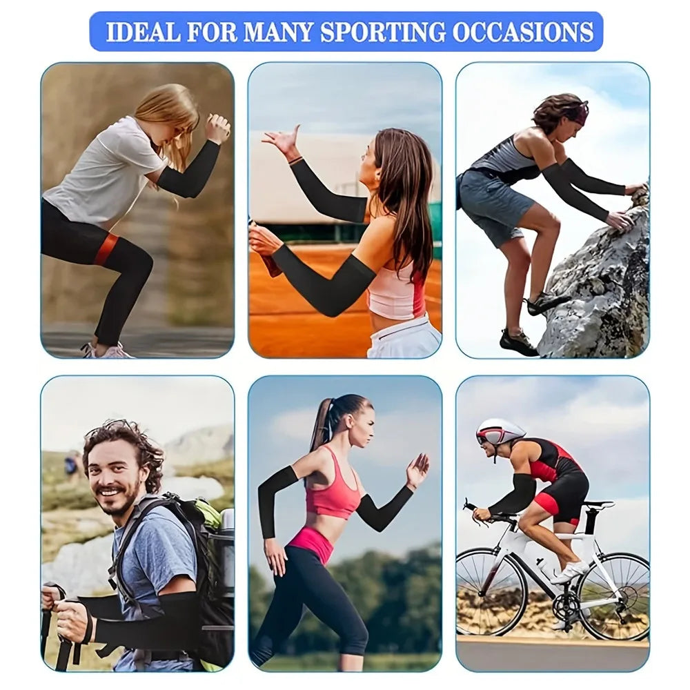 3Pairs Fashion Sun Ice Silk Sleeves Unisex Summer Sun Protection Arm Sleeves Suitable for Outdoor Riding, Driving, Fishing Badiee Stylez