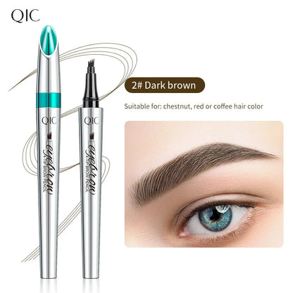 Four-Jaw Ultra-Fine Liquid Eyebrow Pencil 3D Waterproof Tip Tattoo Cosmetic Long Lasting Natural Dark Brown Liquid Eye Brow Pen 02